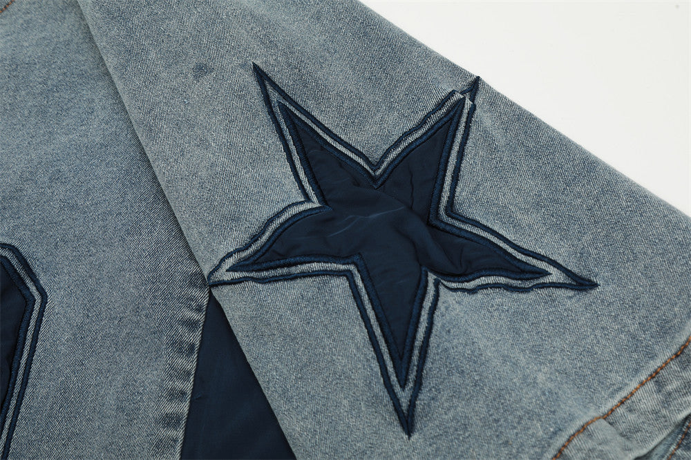 American Style Old Wash Denim Short Sleeve Men