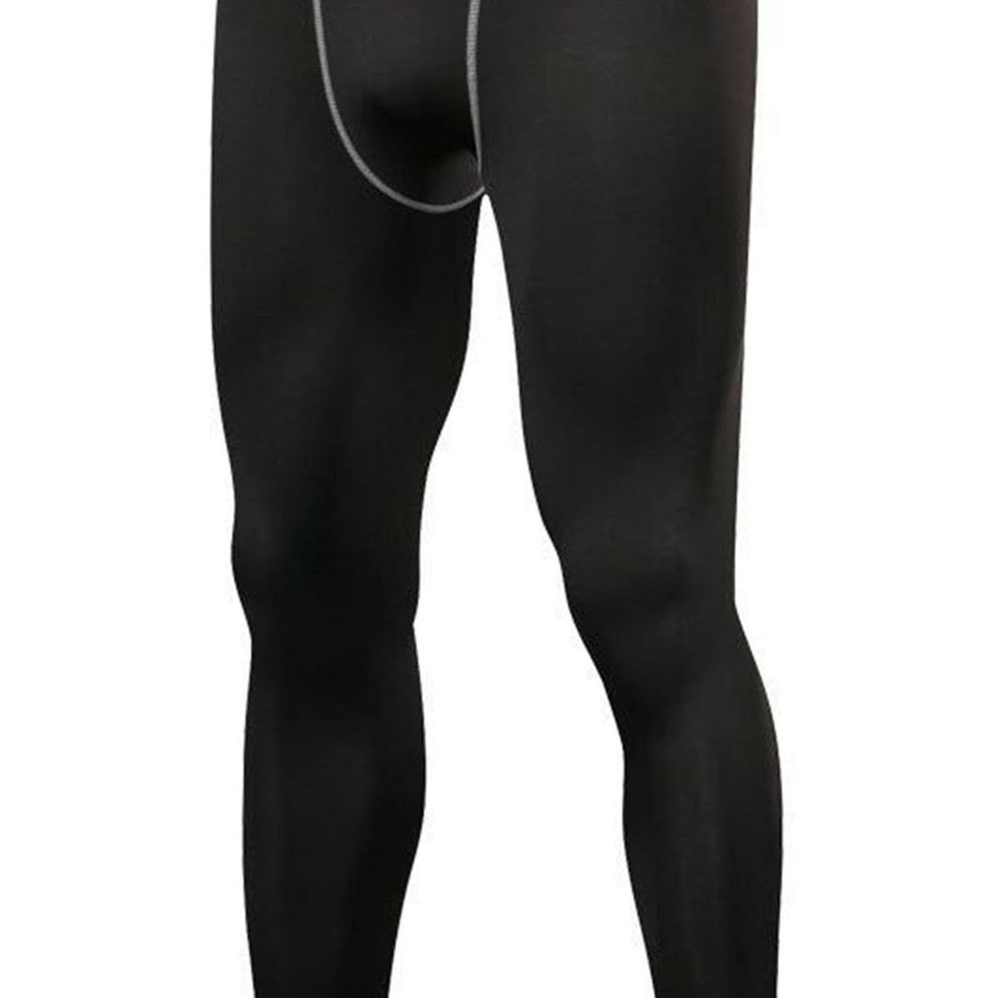 Men's Compression Pants Elastic Men Workout Leggings Fast Drying Athletic Workout Running Tights Grey Line XXL