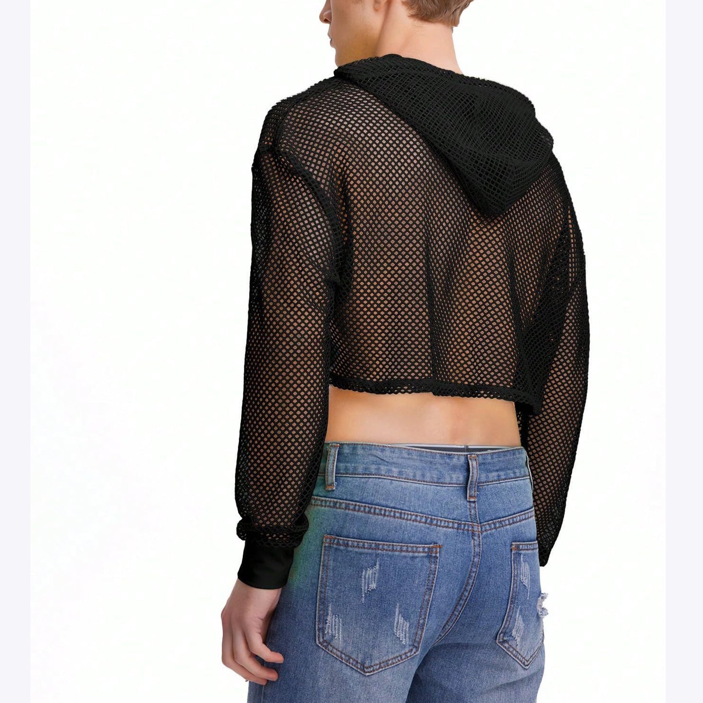 European And American-style Men's Micro-transparent Sexy Cutout Top Men
