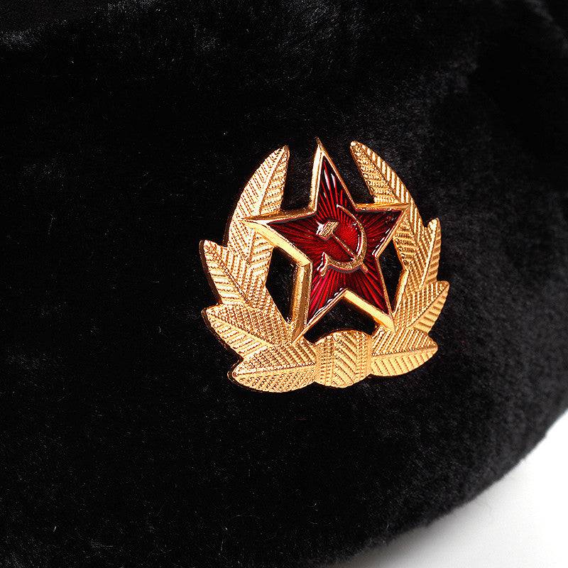 PU Waterproof Men's and Women's Ski Hats Thick Ear Protection Russian Warm Hat