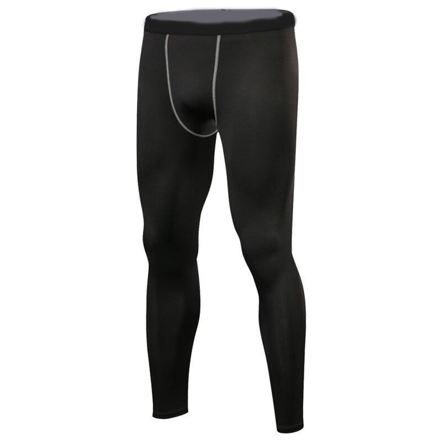 Men's Compression Pants Elastic Men Workout Leggings Fast Drying Athletic Workout Running Tights Grey Line XXL