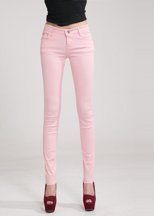 Color pencil pants slim slimming candy-colored pants