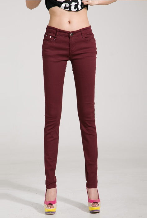 Color pencil pants slim slimming candy-colored pants