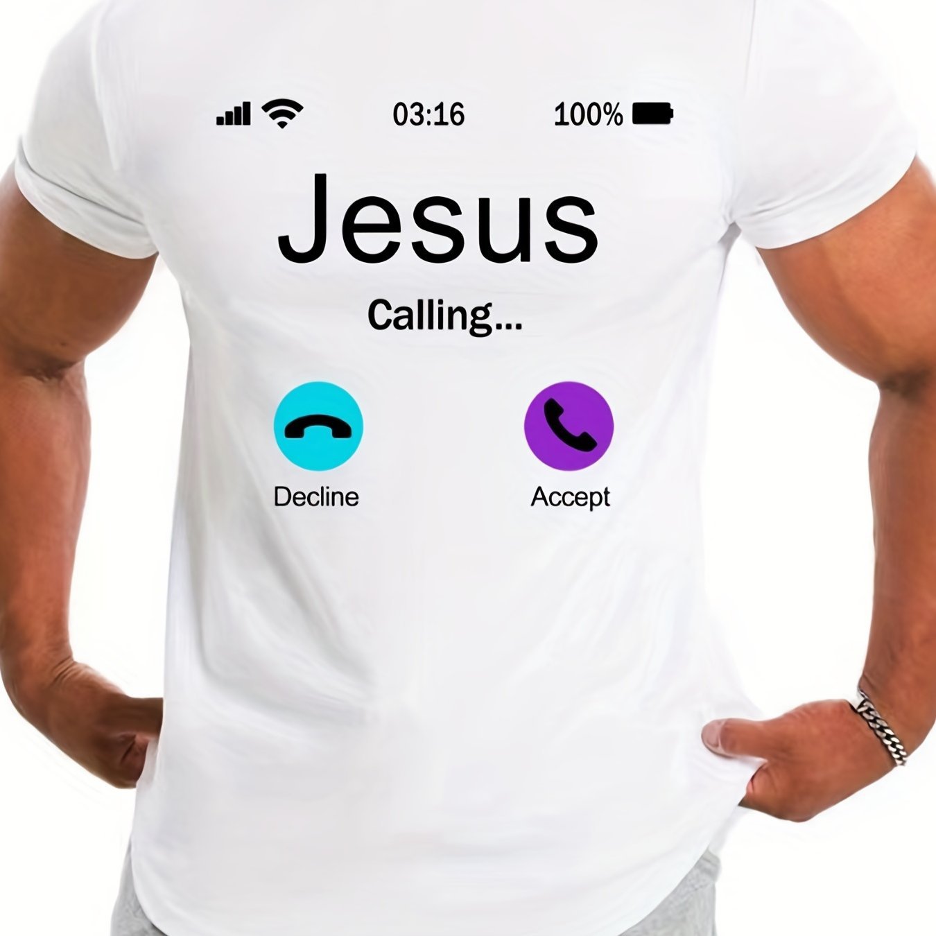 Jesus Calls For Printed Men's Comfortable T-shirts