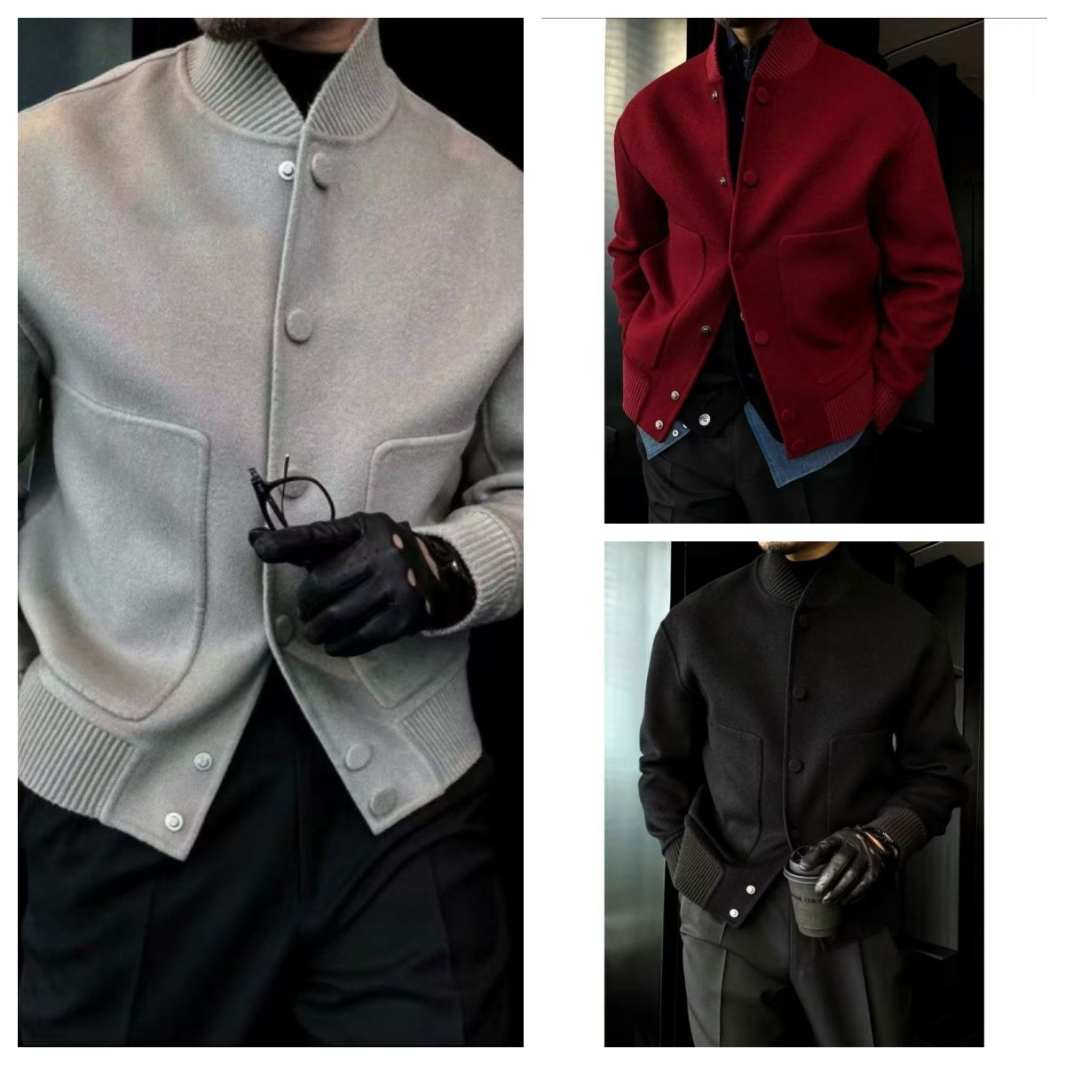 Solid Color Stand-up Collar All-match Trendy Jacket Coat