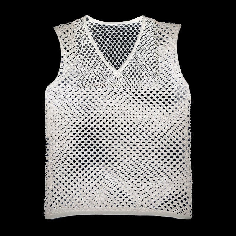 Slim Mesh Vest Short Mesh Men's Empty Blouse