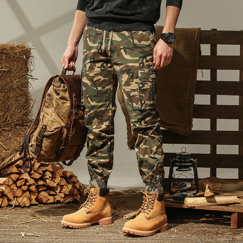 Men's Washed Camouflage Cotton Casual Pants