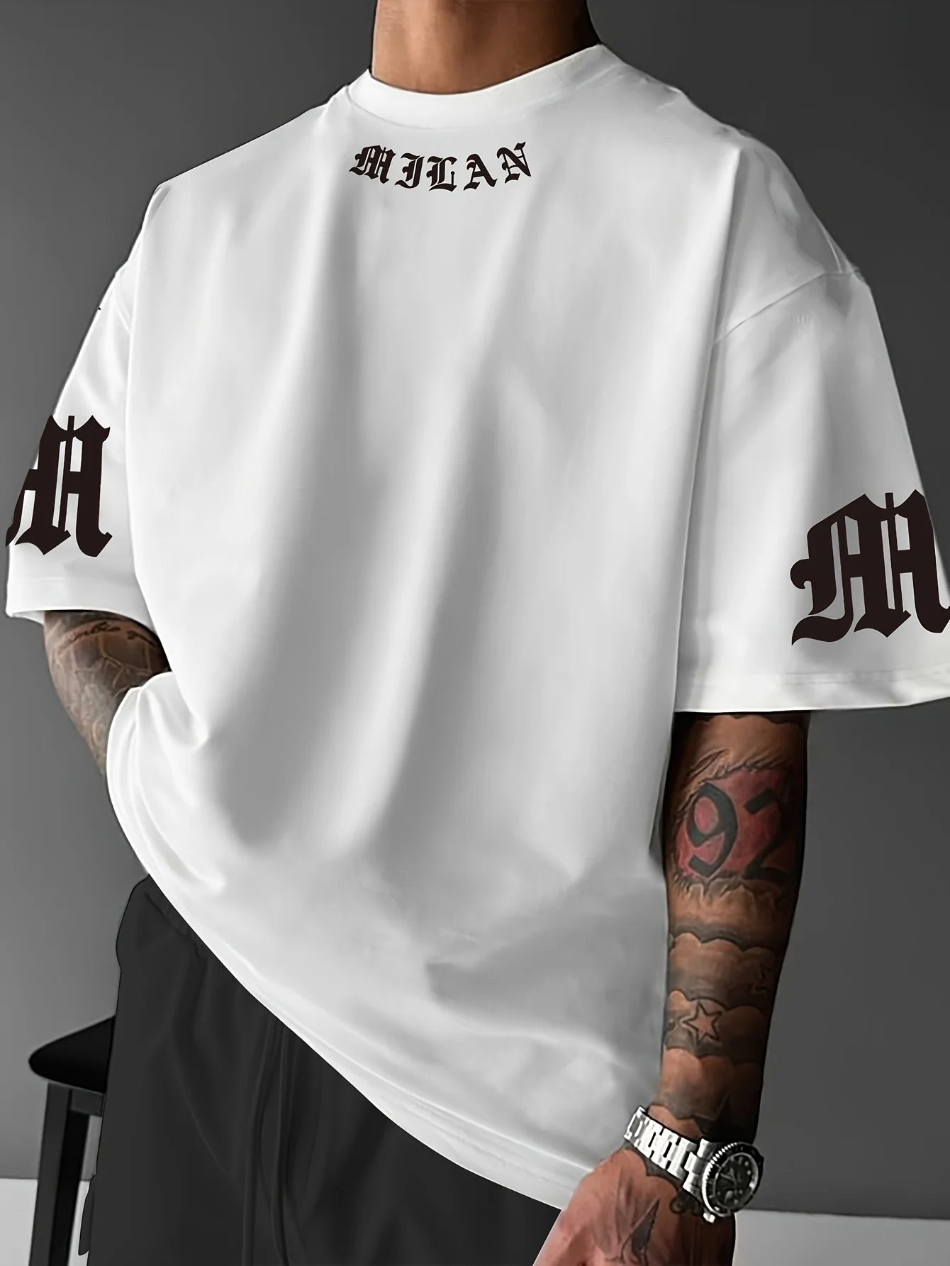 Letter Print Casual Graphic T-Shirt Short Sleeve Sports Women's T-shirt Unisex Casual Daily Wear Summer Men's Racing T-shirt