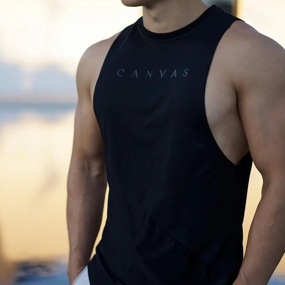 NEW Bodybuilding Sporty Tank Tops Men Gyms Fitness Workout Sleeveless Shirt Male Stringer Singlet Summer Casual Loose Undershirt