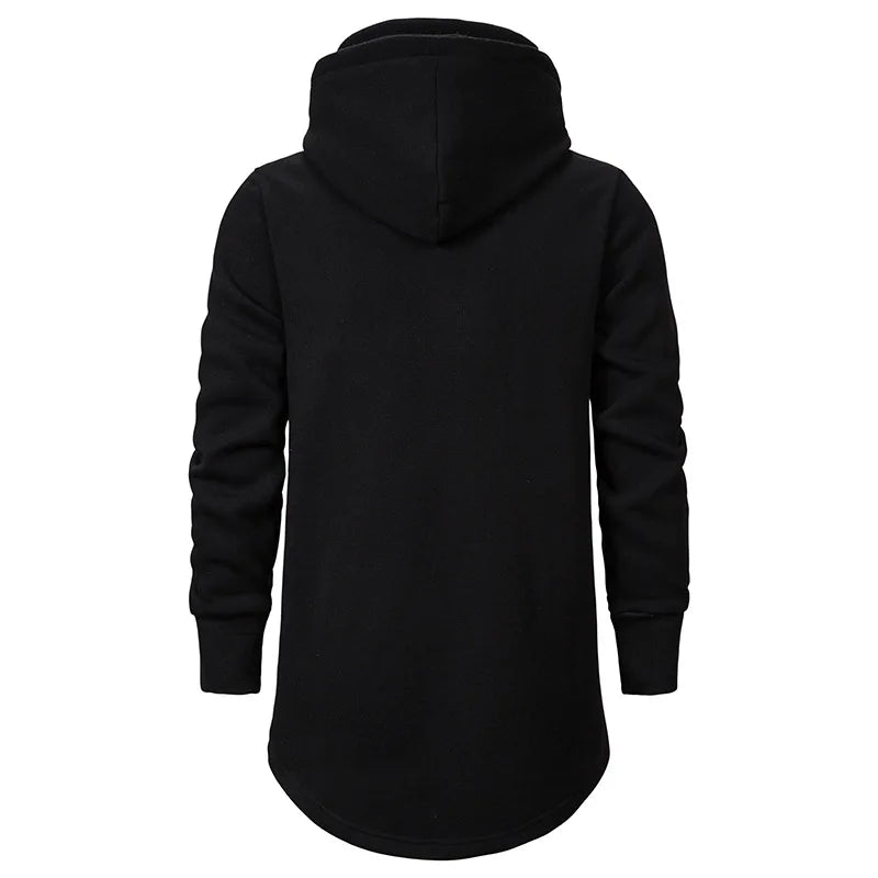 Streetwear Hoodies Men 2025 Fashion Hooded Loose Coat Zipper Hoodies with Side Lashing Crossed Plus Size Sweatshirt Men