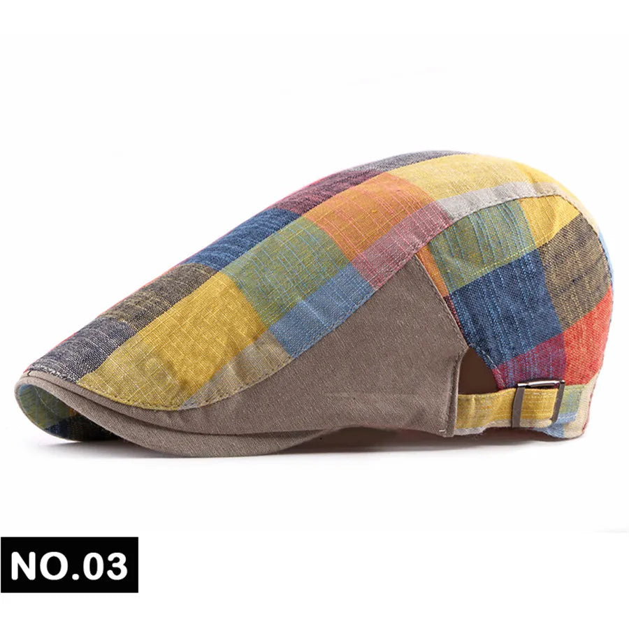 Men Women Classic Englad Style Plaid Berets Caps Casual Unisex Sports Caps Cotton Hats Boina Casquette Flat Cap Painter Cap