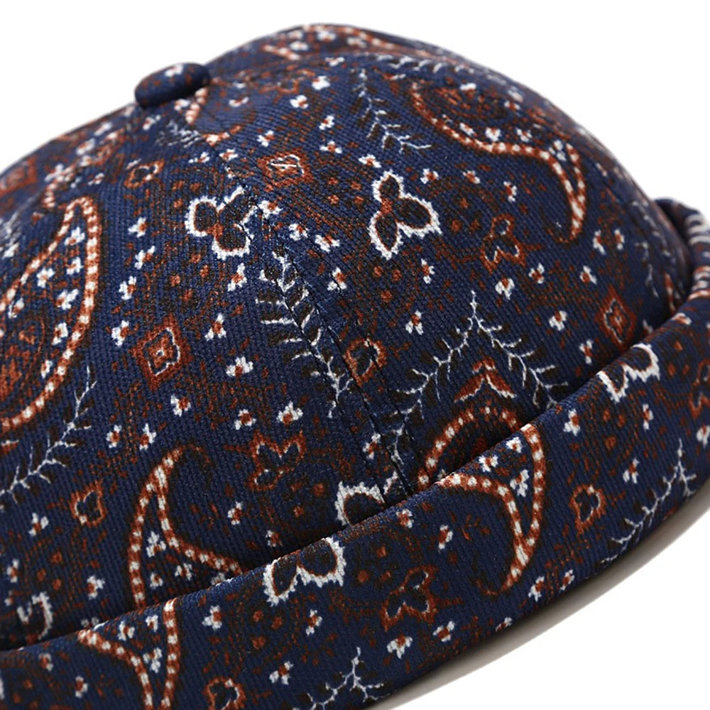 Vintage Brimless Hat Breathable Bohemian Style Beanie Caps Cotton Unisex Adjustable Docker Cap Men Women Adjustable Hip Hop Hats