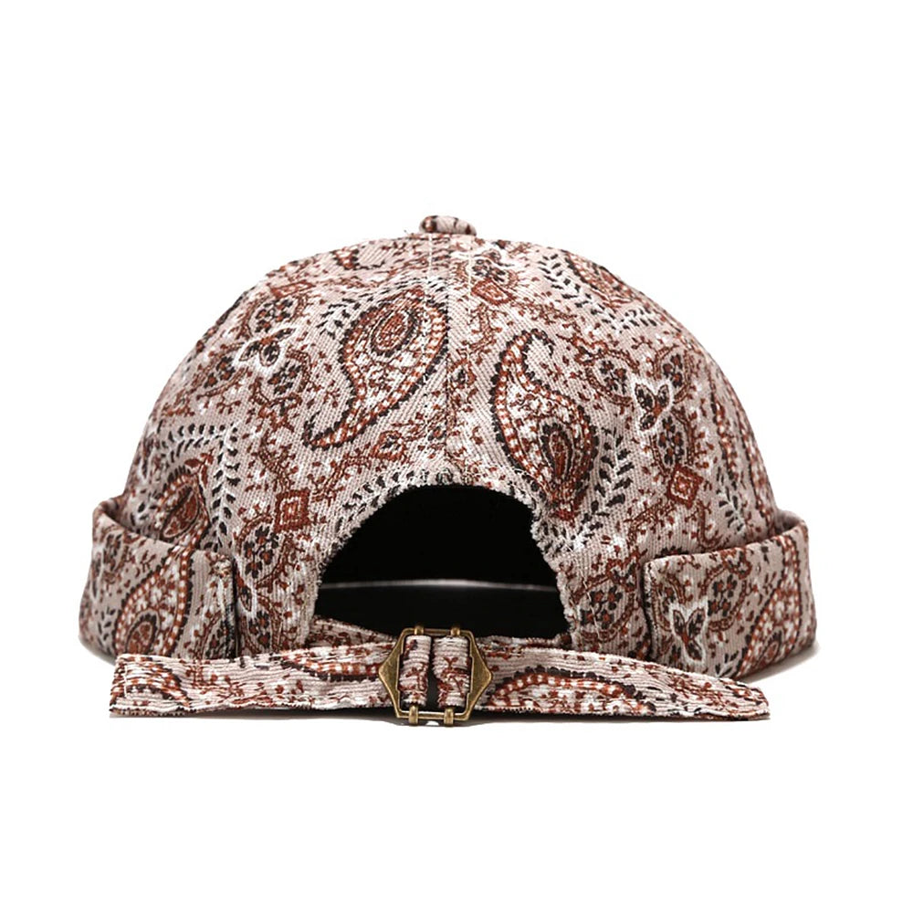 Vintage Brimless Hat Breathable Bohemian Style Beanie Caps Cotton Unisex Adjustable Docker Cap Men Women Adjustable Hip Hop Hats
