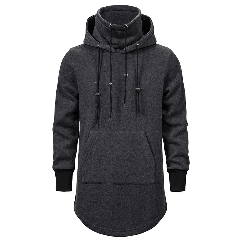 Streetwear Hoodies Men 2025 Fashion Hooded Loose Coat Zipper Hoodies with Side Lashing Crossed Plus Size Sweatshirt Men