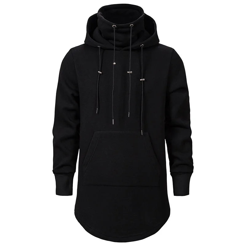Streetwear Hoodies Men 2025 Fashion Hooded Loose Coat Zipper Hoodies with Side Lashing Crossed Plus Size Sweatshirt Men