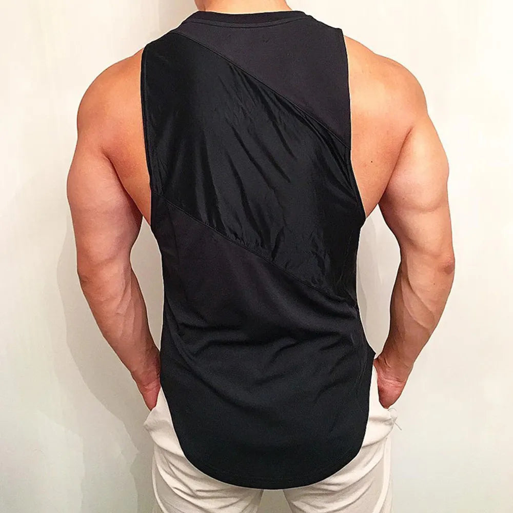 NEW Bodybuilding Sporty Tank Tops Men Gyms Fitness Workout Sleeveless Shirt Male Stringer Singlet Summer Casual Loose Undershirt