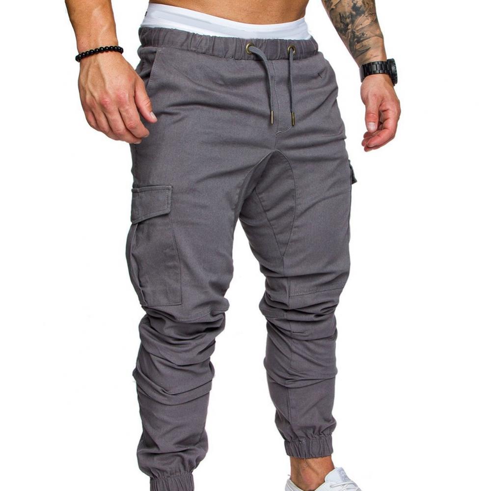 New Men's Casual Jogging Pants Solid Color Pocket Pants Sports Pants Men's Trousers Street Hip Halen Jogging Pants