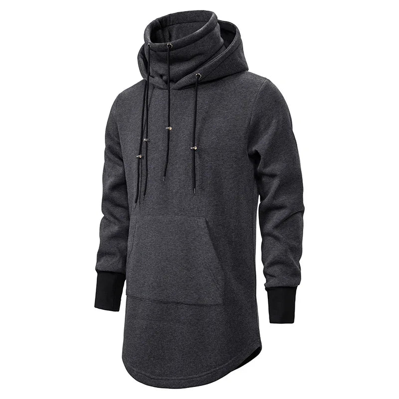 Streetwear Hoodies Men 2025 Fashion Hooded Loose Coat Zipper Hoodies with Side Lashing Crossed Plus Size Sweatshirt Men