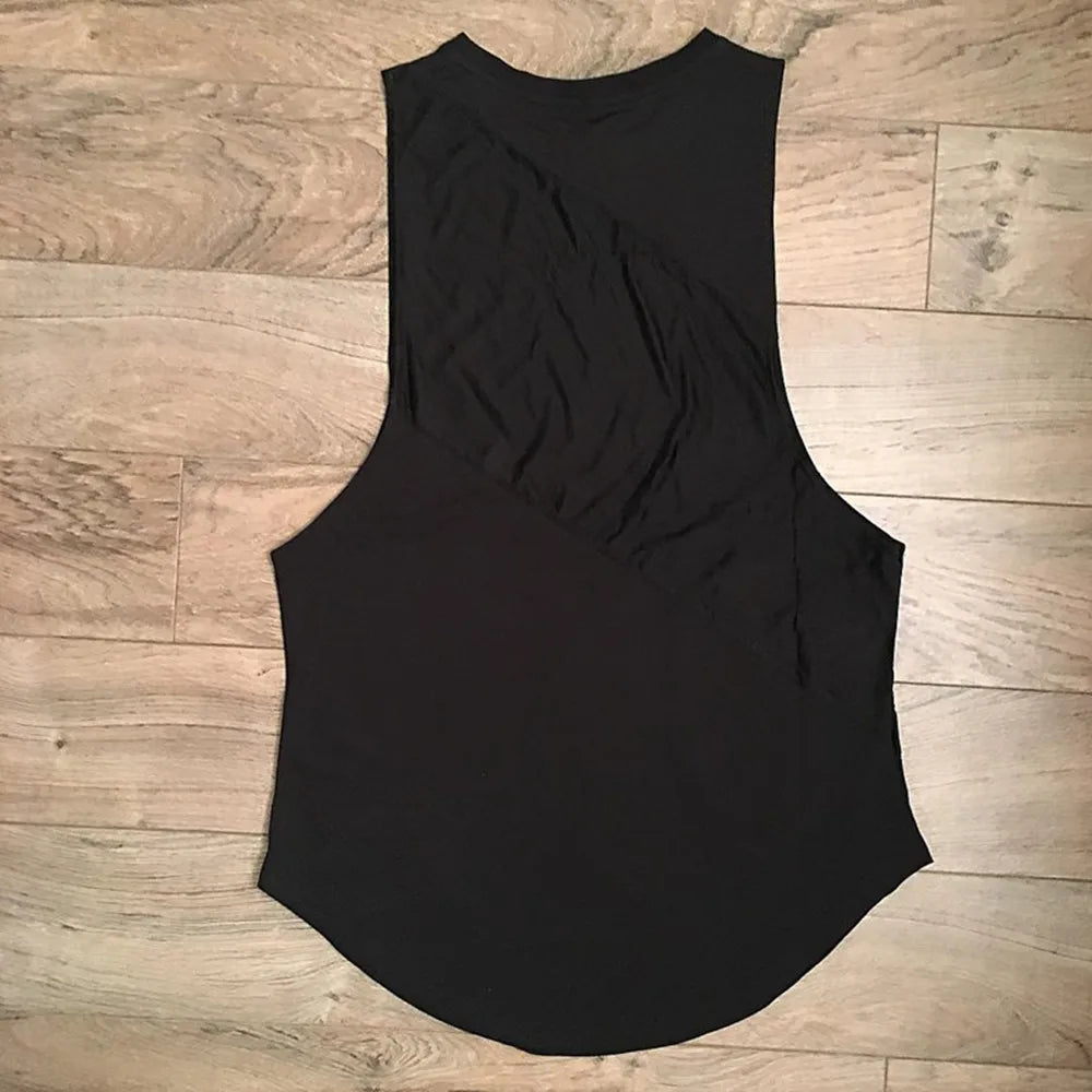 NEW Bodybuilding Sporty Tank Tops Men Gyms Fitness Workout Sleeveless Shirt Male Stringer Singlet Summer Casual Loose Undershirt