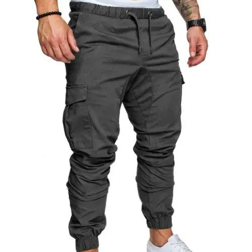 New Men's Casual Jogging Pants Solid Color Pocket Pants Sports Pants Men's Trousers Street Hip Halen Jogging Pants