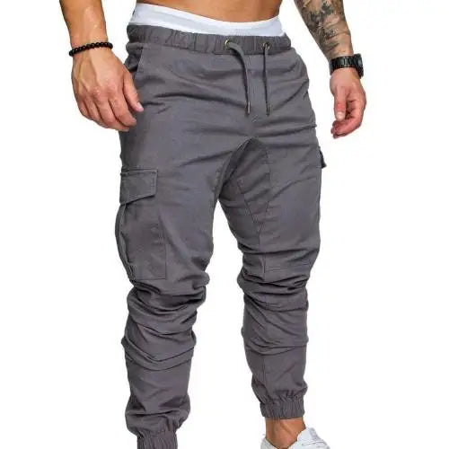New Men's Casual Jogging Pants Solid Color Pocket Pants Sports Pants Men's Trousers Street Hip Halen Jogging Pants