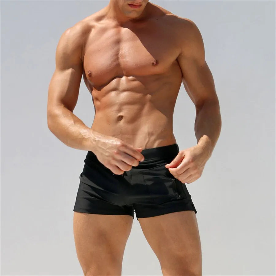 ALSOTO New Board Shorts Men Swimwear Swimsuits Shorts Men Breathable Men's Swimsuits Trunks Boxer Briefs Sunga SwimSuits