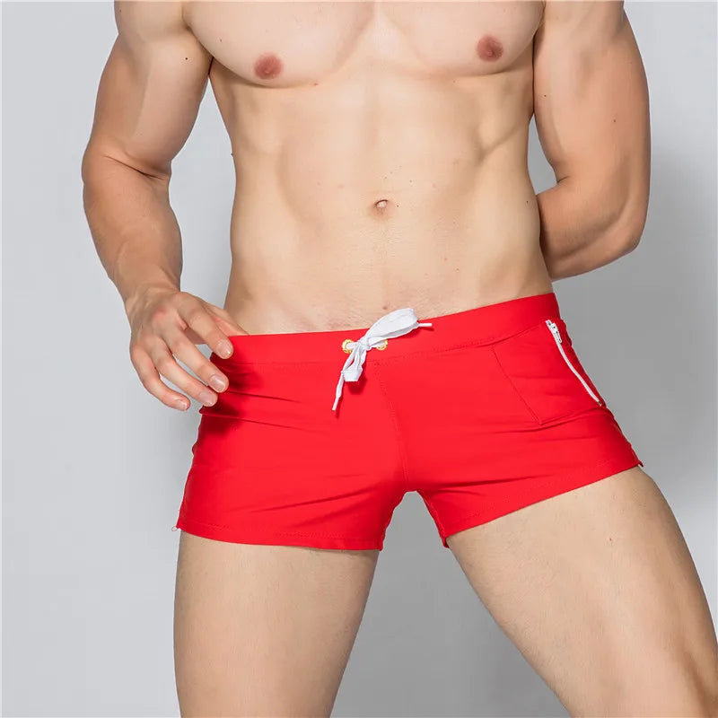 ALSOTO New Board Shorts Men Swimwear Swimsuits Shorts Men Breathable Men's Swimsuits Trunks Boxer Briefs Sunga SwimSuits