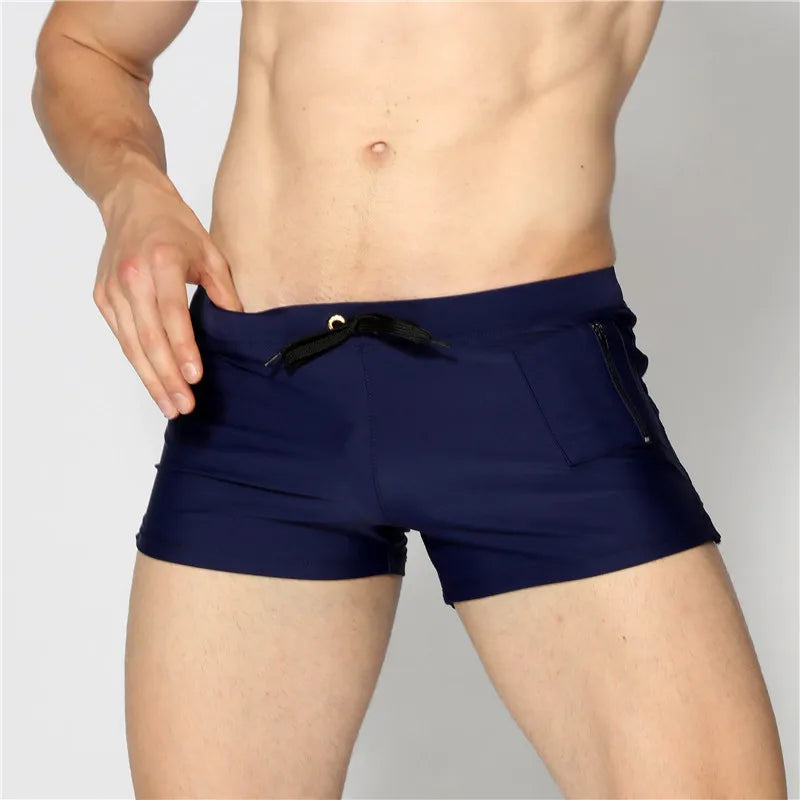 ALSOTO New Board Shorts Men Swimwear Swimsuits Shorts Men Breathable Men's Swimsuits Trunks Boxer Briefs Sunga SwimSuits