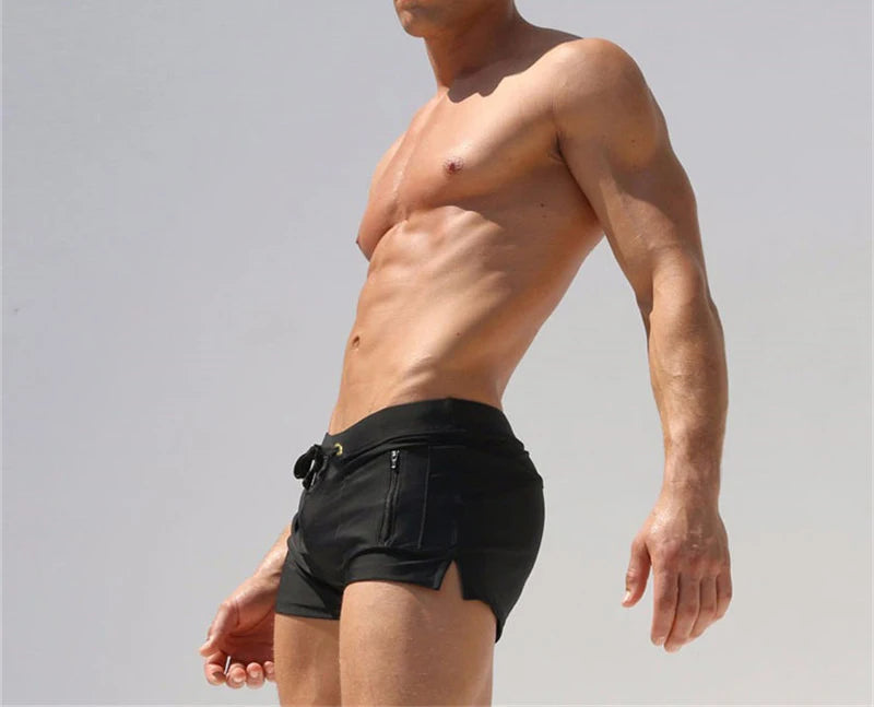 ALSOTO New Board Shorts Men Swimwear Swimsuits Shorts Men Breathable Men's Swimsuits Trunks Boxer Briefs Sunga SwimSuits