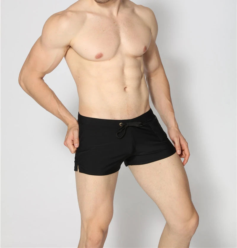 ALSOTO New Board Shorts Men Swimwear Swimsuits Shorts Men Breathable Men's Swimsuits Trunks Boxer Briefs Sunga SwimSuits