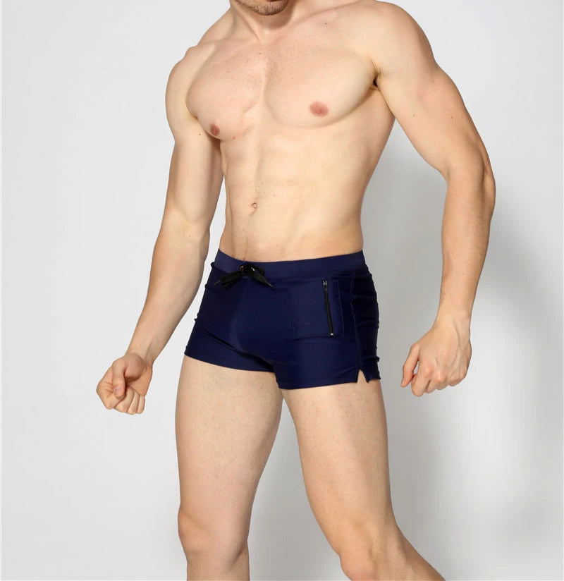 ALSOTO New Board Shorts Men Swimwear Swimsuits Shorts Men Breathable Men's Swimsuits Trunks Boxer Briefs Sunga SwimSuits