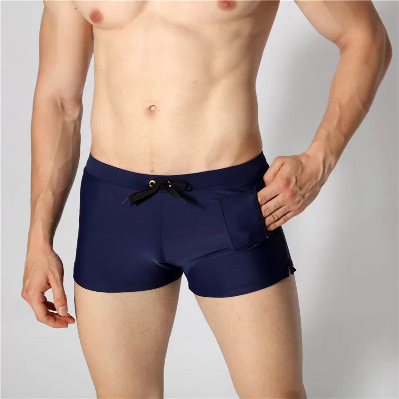 ALSOTO New Board Shorts Men Swimwear Swimsuits Shorts Men Breathable Men's Swimsuits Trunks Boxer Briefs Sunga SwimSuits