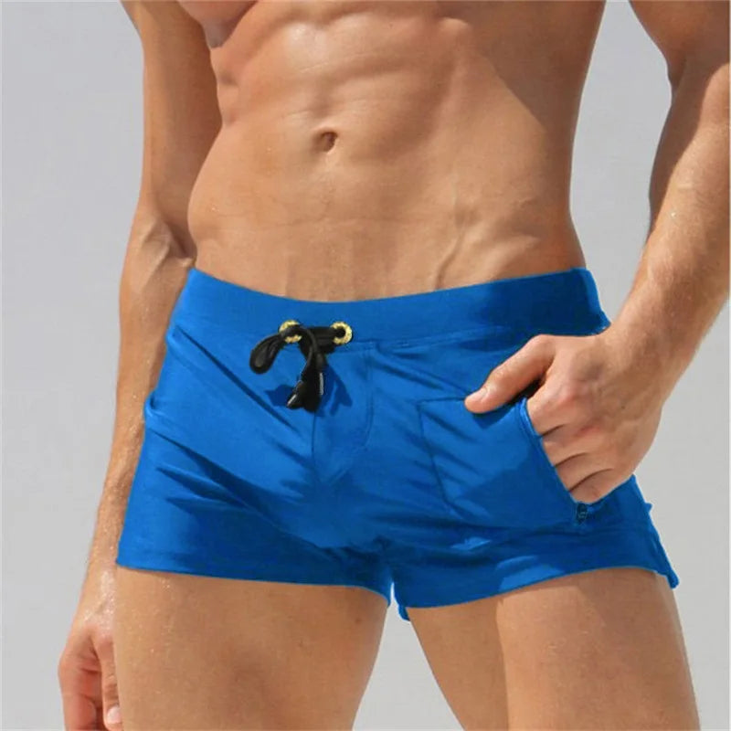 ALSOTO New Board Shorts Men Swimwear Swimsuits Shorts Men Breathable Men's Swimsuits Trunks Boxer Briefs Sunga SwimSuits