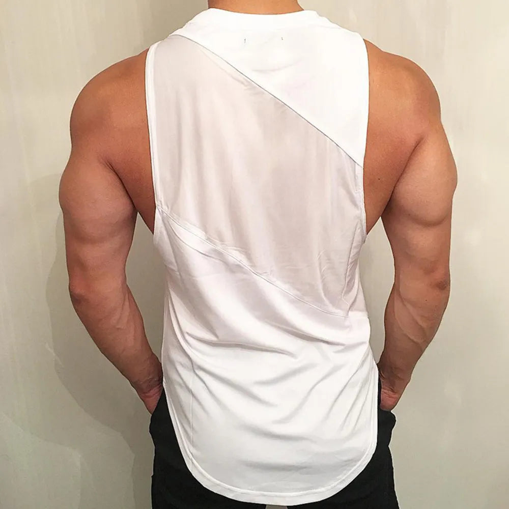 NEW Bodybuilding Sporty Tank Tops Men Gyms Fitness Workout Sleeveless Shirt Male Stringer Singlet Summer Casual Loose Undershirt
