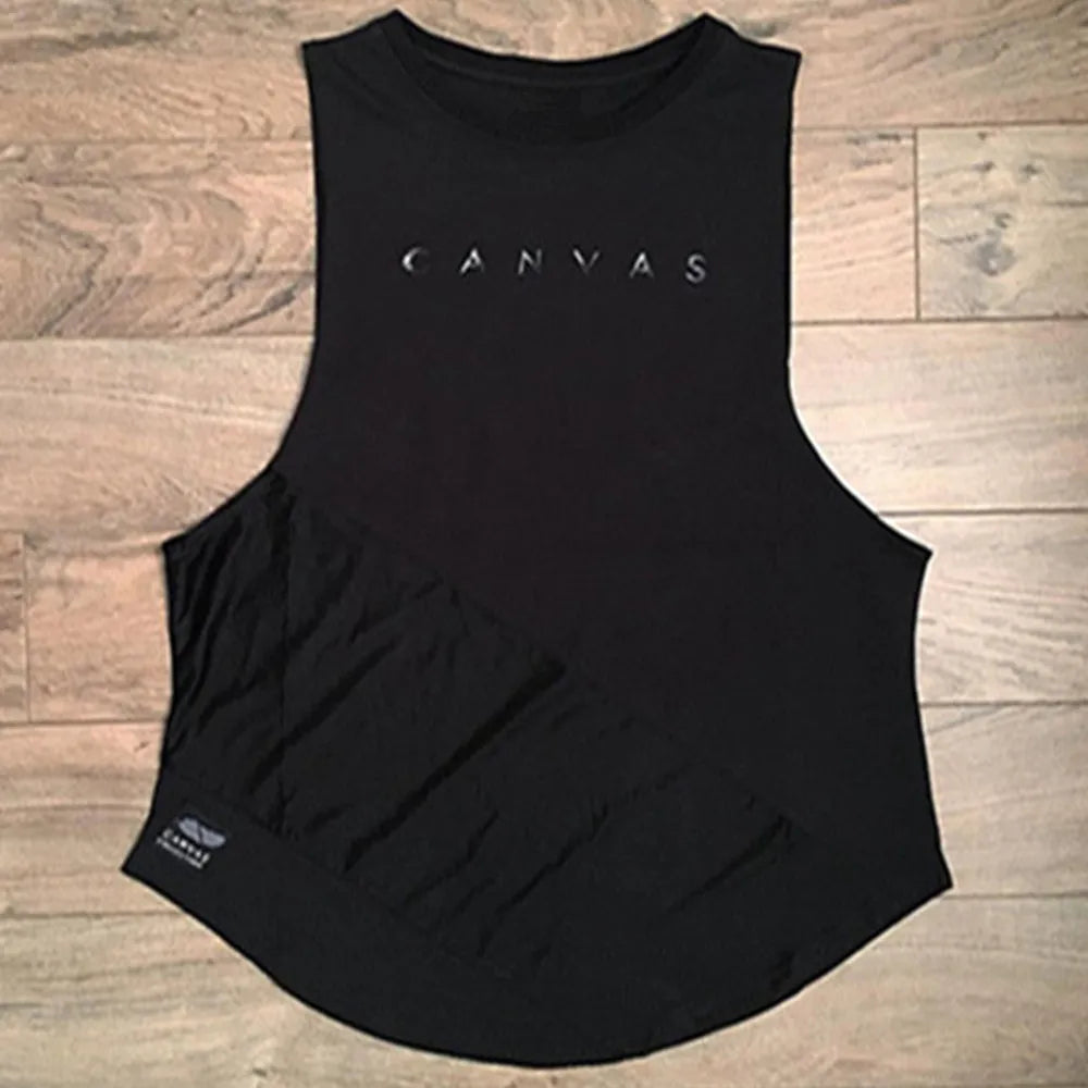 NEW Bodybuilding Sporty Tank Tops Men Gyms Fitness Workout Sleeveless Shirt Male Stringer Singlet Summer Casual Loose Undershirt