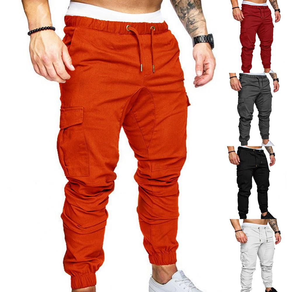 New Men's Casual Jogging Pants Solid Color Pocket Pants Sports Pants Men's Trousers Street Hip Halen Jogging Pants