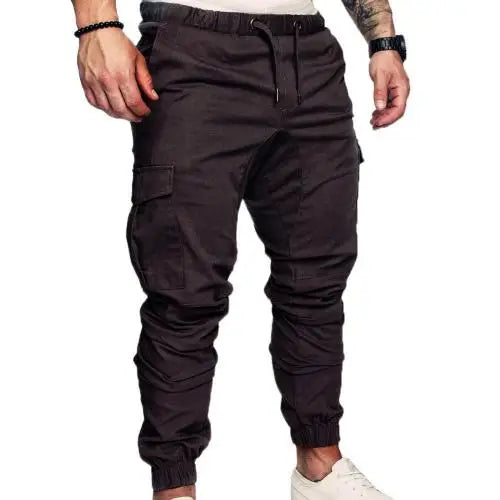 New Men's Casual Jogging Pants Solid Color Pocket Pants Sports Pants Men's Trousers Street Hip Halen Jogging Pants