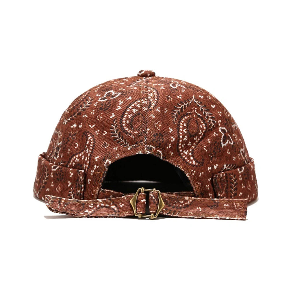 Vintage Brimless Hat Breathable Bohemian Style Beanie Caps Cotton Unisex Adjustable Docker Cap Men Women Adjustable Hip Hop Hats