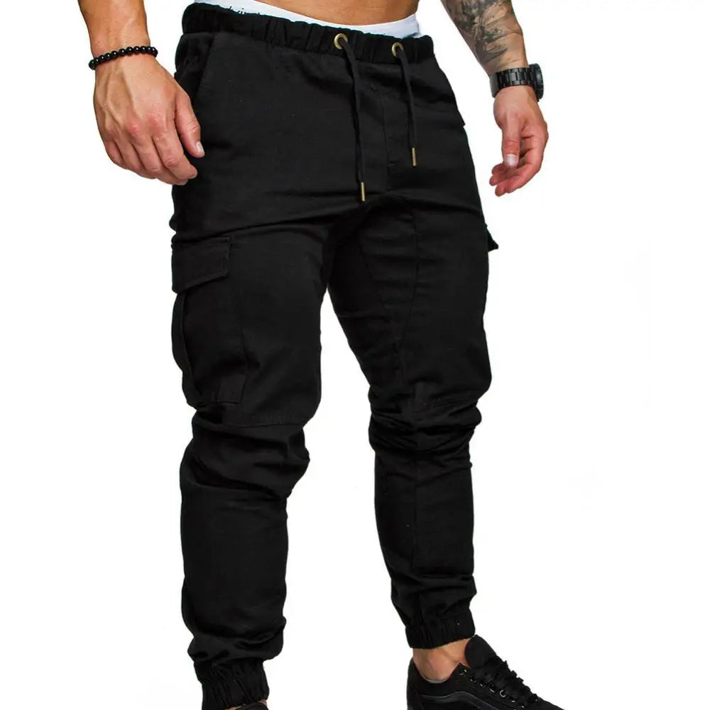New Men's Casual Jogging Pants Solid Color Pocket Pants Sports Pants Men's Trousers Street Hip Halen Jogging Pants