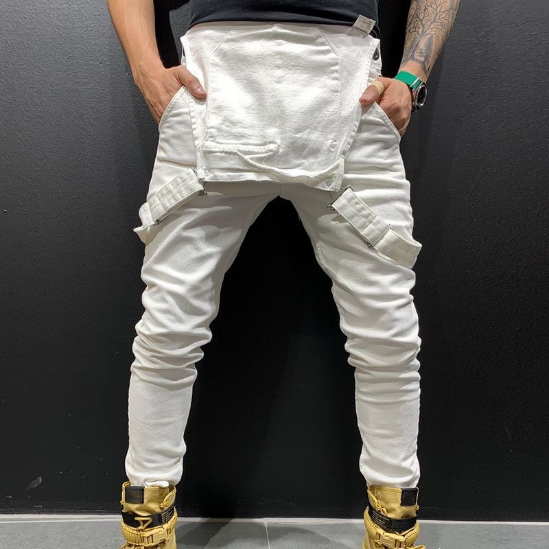 Casual Suspender Distressed Jeans Pant Modish Strap Overalls