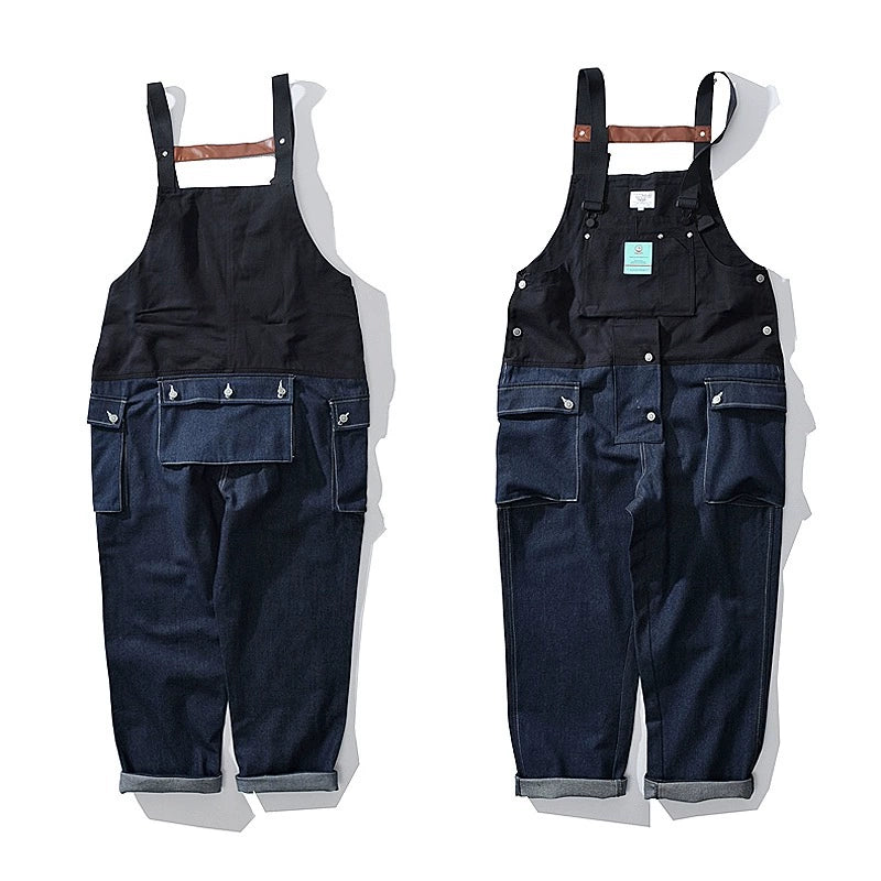 Denim Navy Deck Overalls Washed Overalls