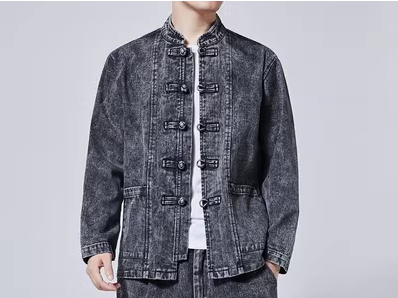 Trendy Spring and Autumn Chinese Style Hanfu Men's Long-Sleeved Tang Suit