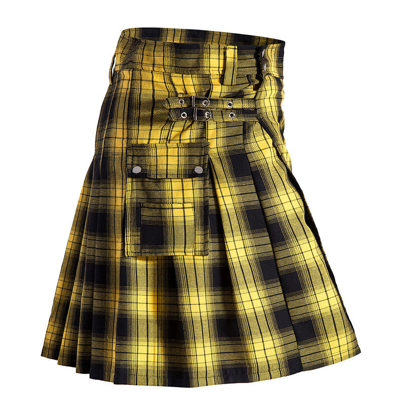 Ethnic Style Men Woman Scotlandskirt Highland Kilt Mens Skirt Plaid Cotton Kilts Traditional National Cloth N01