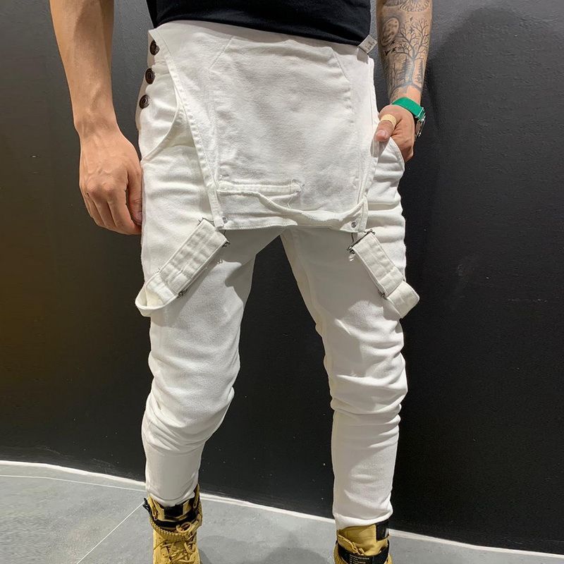 Casual Suspender Distressed Jeans Pant Modish Strap Overalls