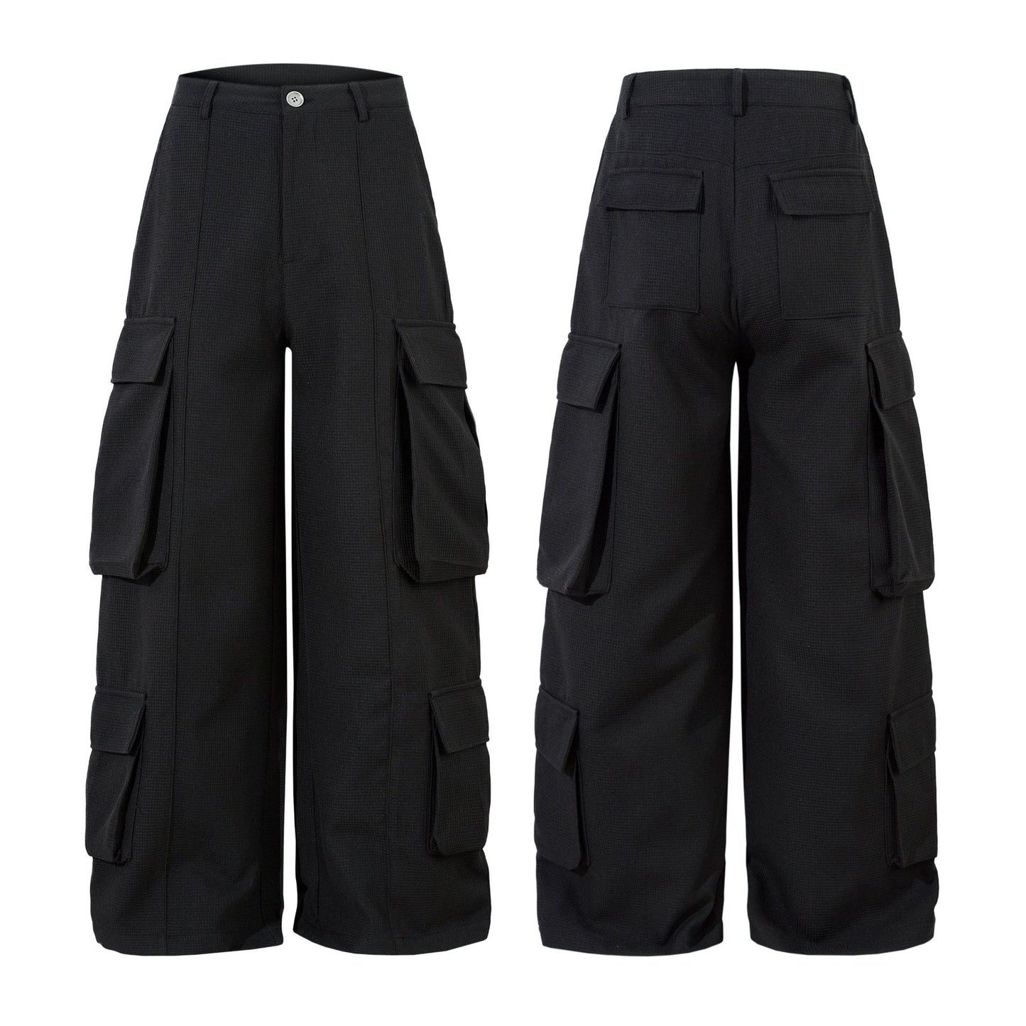 Spring Retro Stereo Design Loose Cargo Pants