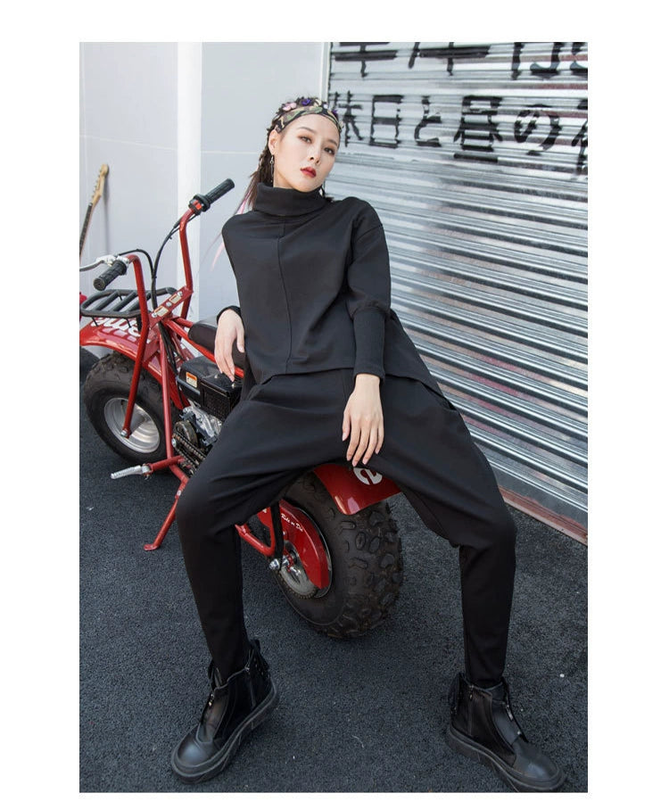 Dark Cool Irregular Casual Hanging Crotch Tappered Pants
