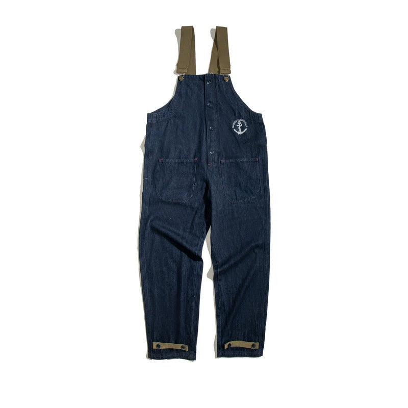 Denim Navy Deck Overalls Washed Overalls
