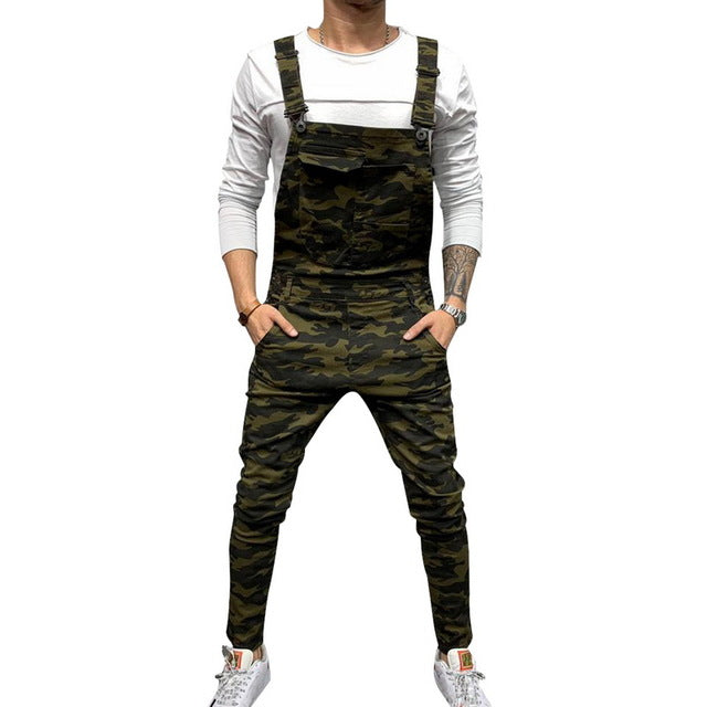Casual Suspender Distressed Jeans Pant Modish Strap Overalls