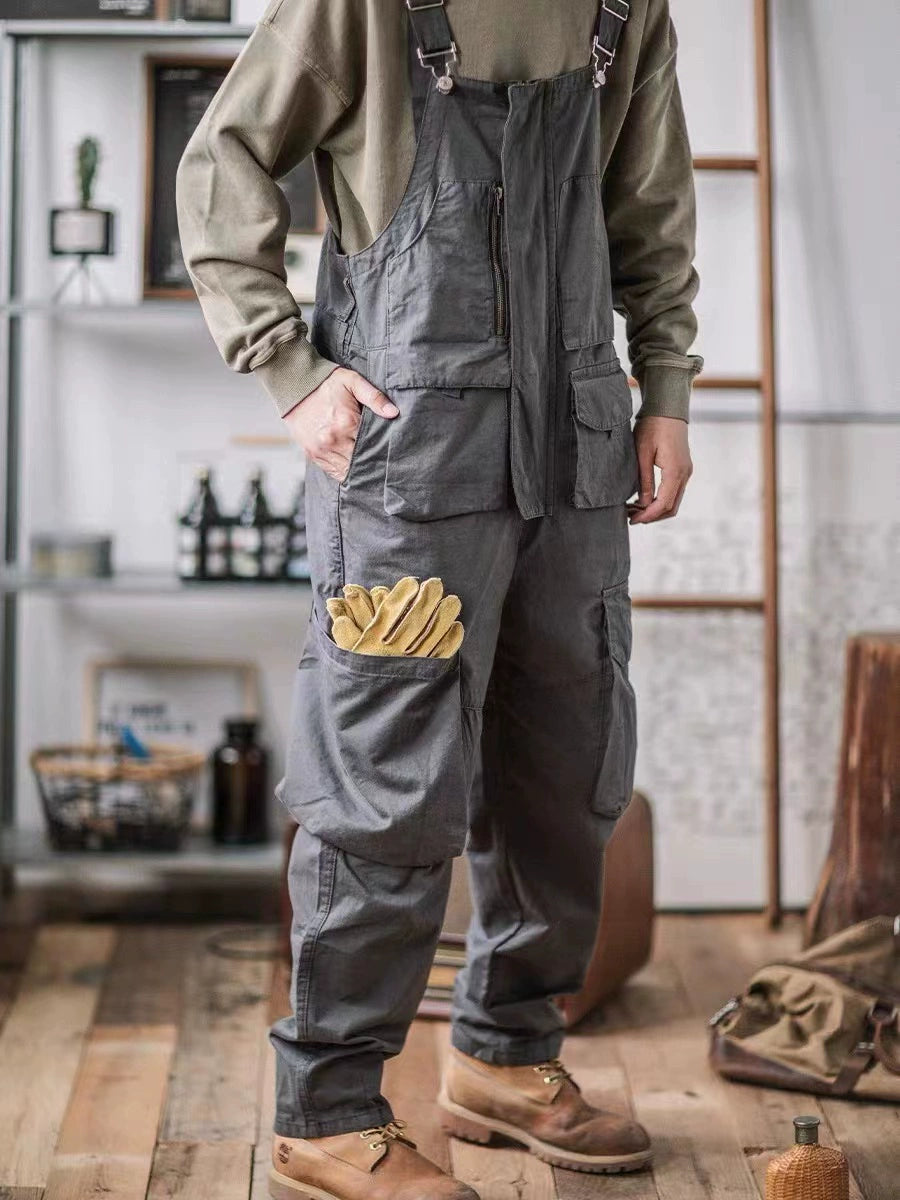 Denim Navy Deck Overalls Washed Overalls
