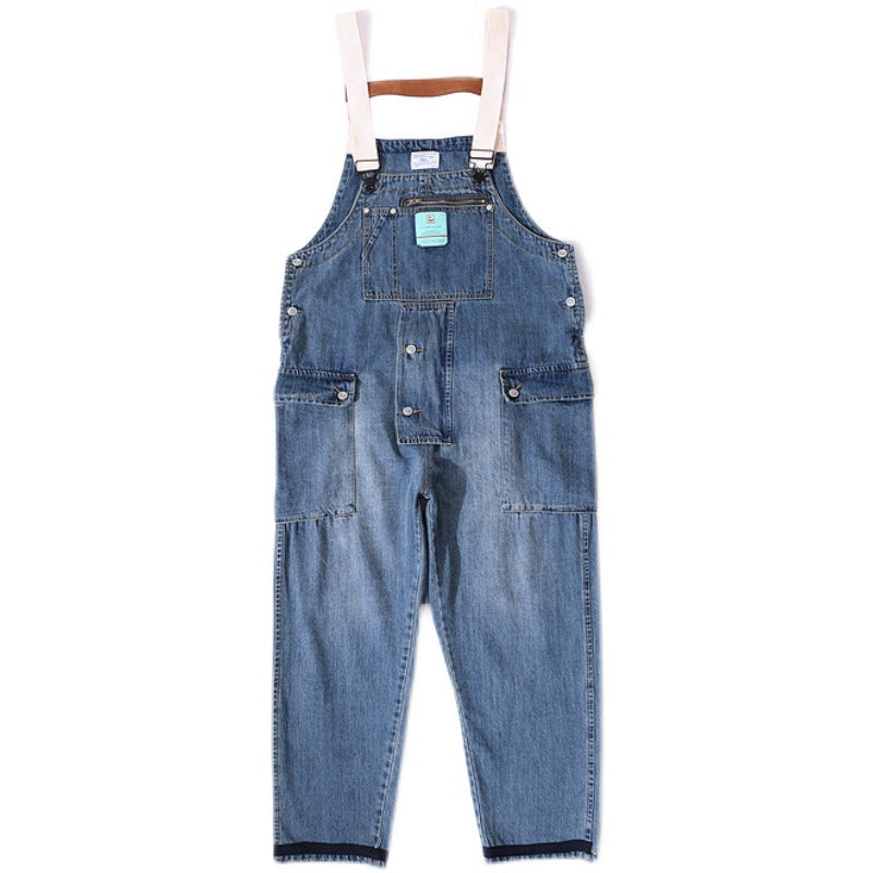 Denim Navy Deck Overalls Washed Overalls